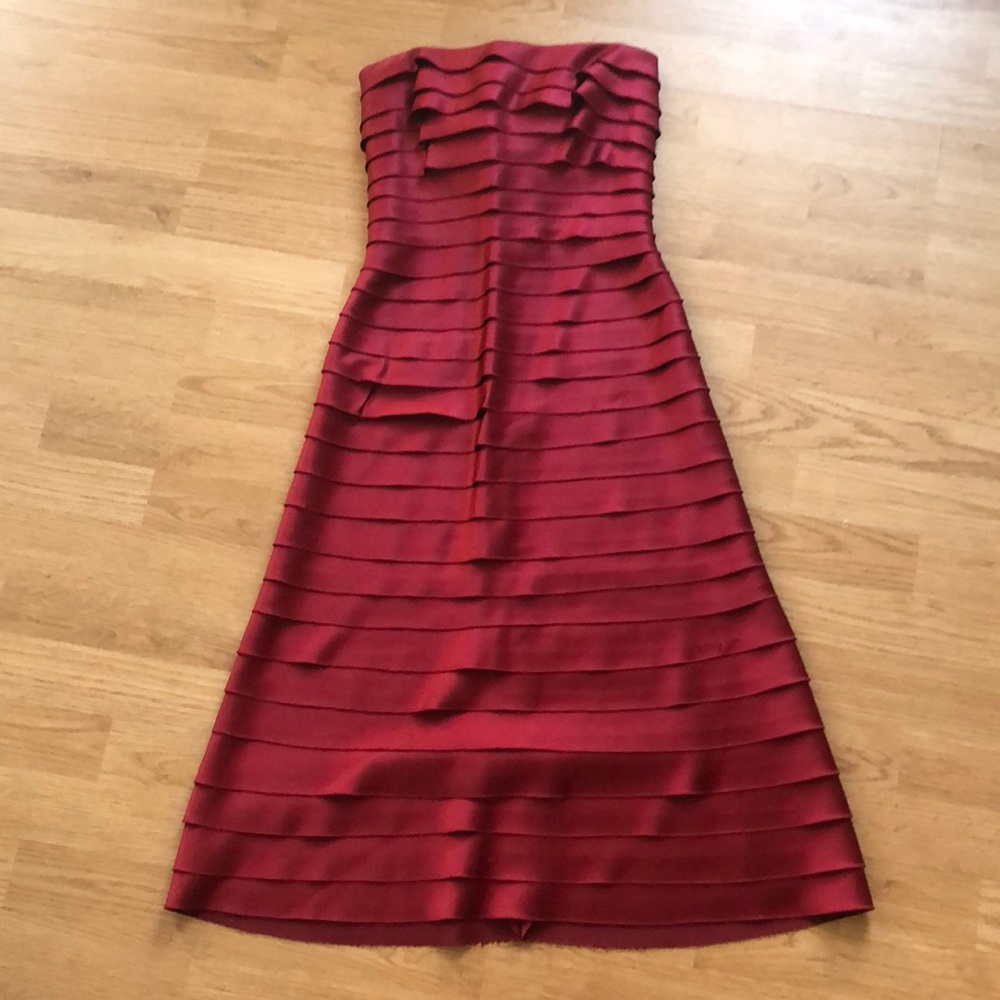BCBG red tiered ruffle dress